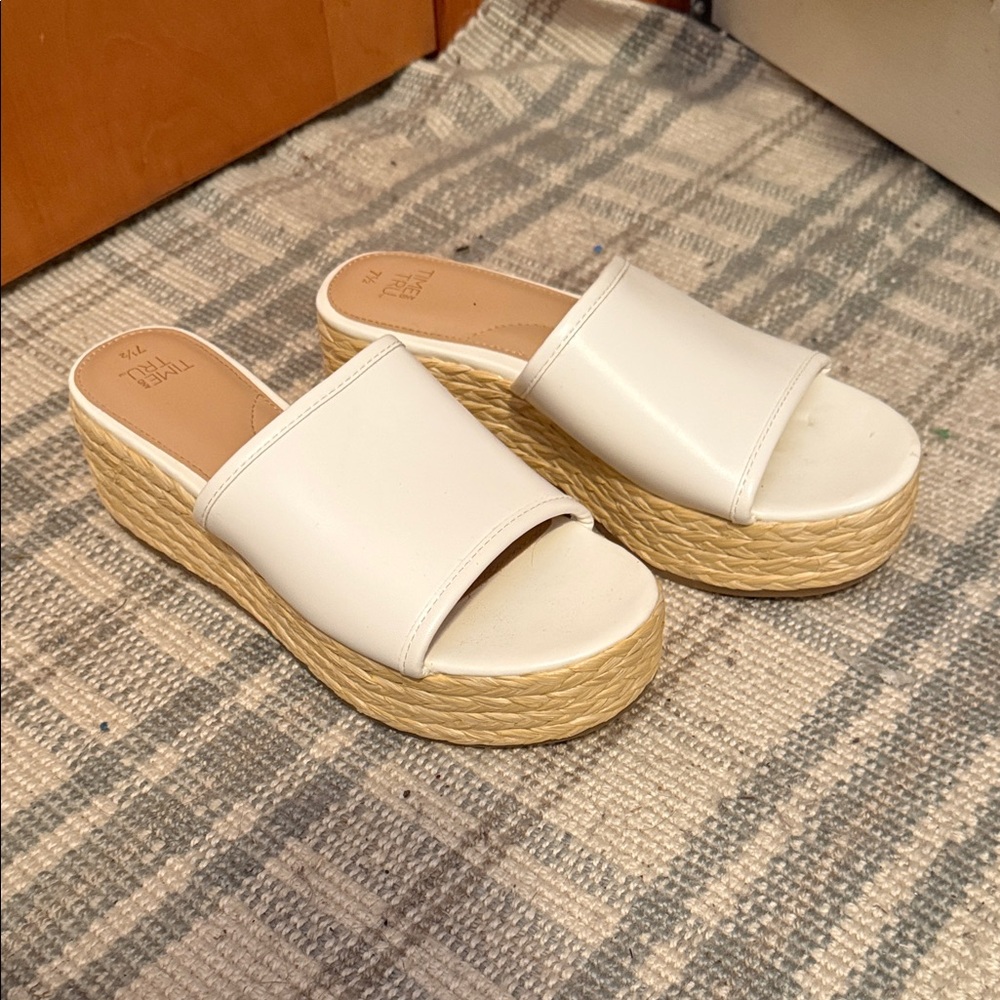 White platform sandals